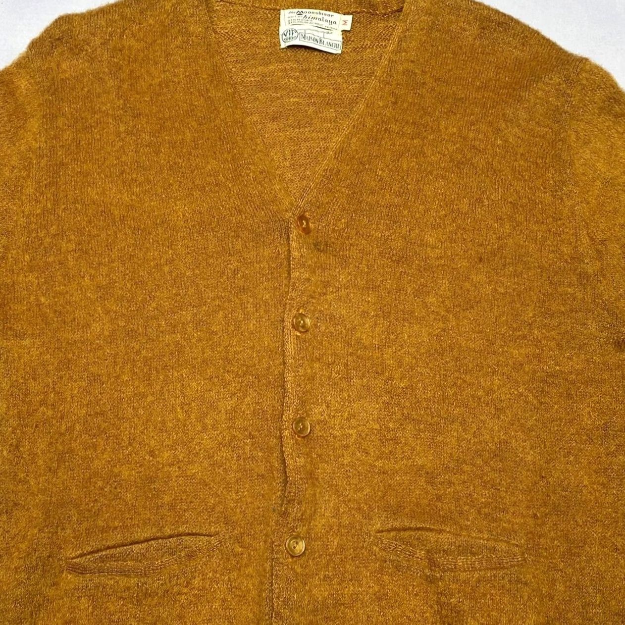 Vintage VINTAGE Moonshiner Cardigan Mens M Tan 60s The Knit Himalaya Mohair Maison Blanche Size US M / EU 48-50 / 2 - 2 Thumbnail