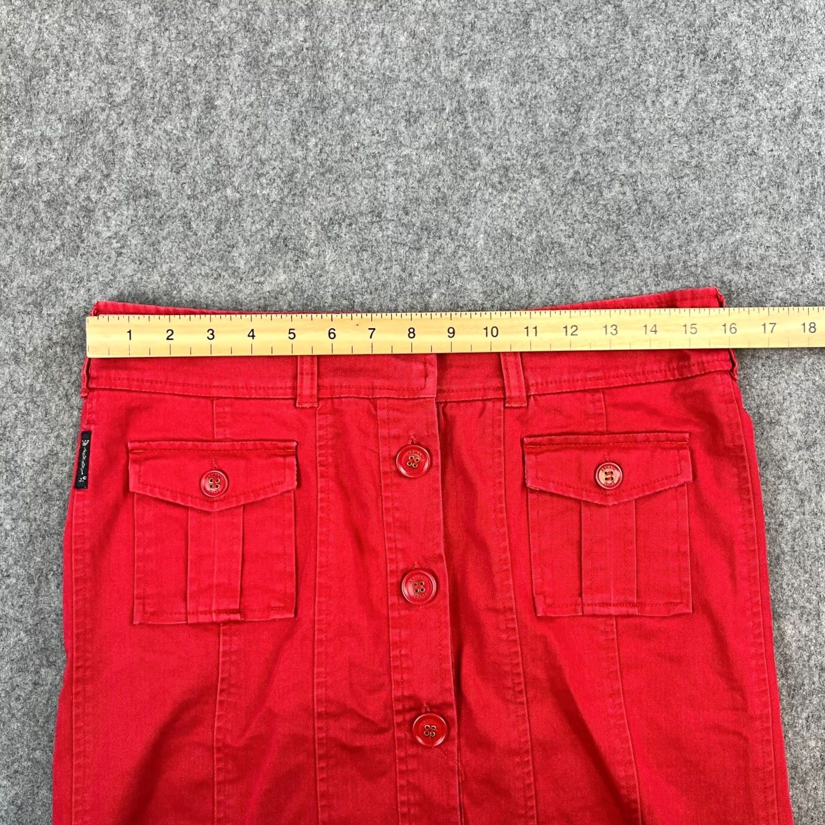 Armani ARMANI Womens Skirt Red UK 12 W32 Utility Cargo Style Designer Y2K 00s Size 34" / US 12 / IT 48 - 5 Thumbnail
