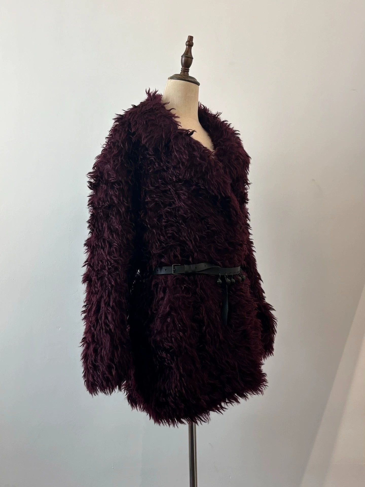 Maison Margiela MM 2016 A/W Dark Purple Faux Fur Oversized Unisex Coat Size S / US 4 / IT 40 - 4 Thumbnail