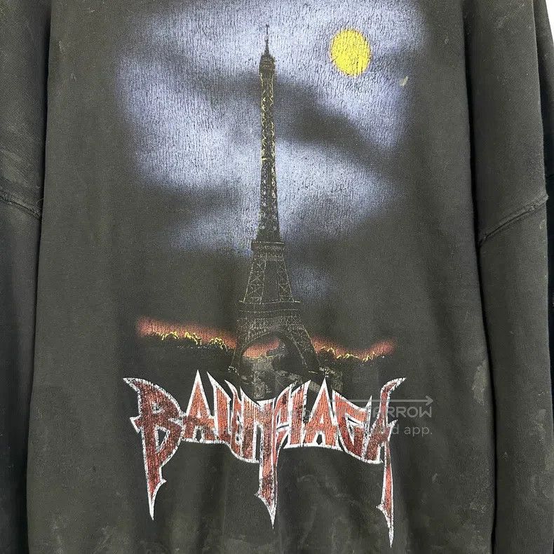 Balenciaga Balenciaga Black Eiffel Tower Sunset Printed Destroyed Dis Size US S / EU 44-46 / 1 - 4 Thumbnail