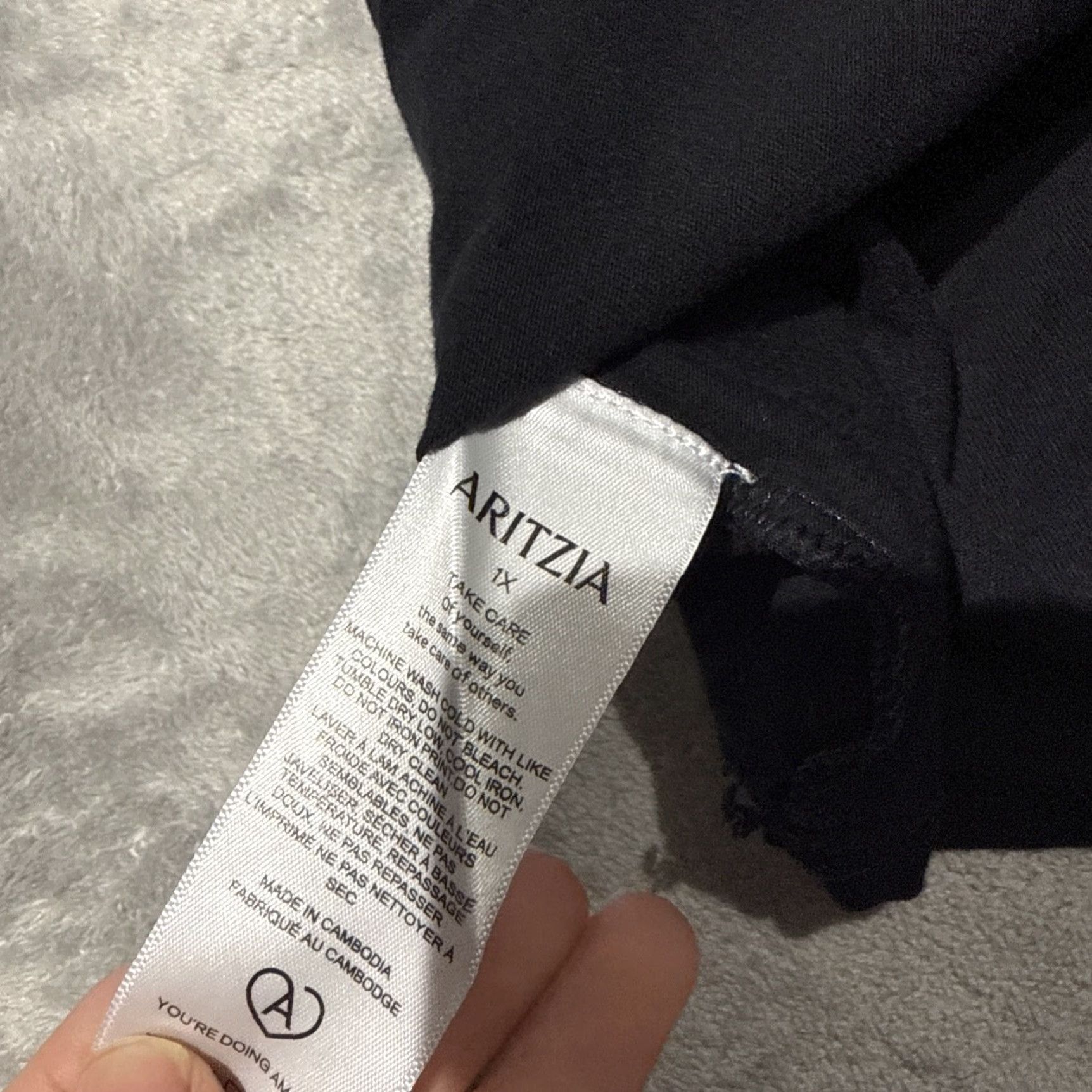 Aritzia ARITZIA T-Shirt Black 1X Women Cotton Heart Motif Thank You Shirt Size XL / US 12-14 / IT 48-50 - 7 Thumbnail