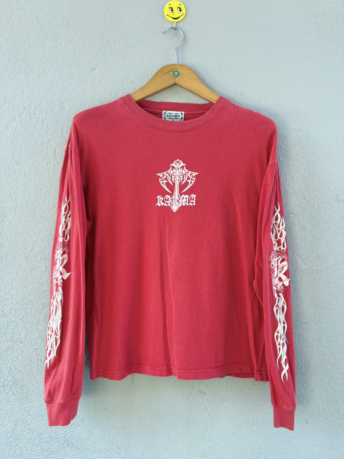 West Coast Choppers Thrashed Vintage Karma Flame Japan Streetwear LS Faded Tee Size US L / EU 52-54 / 3 - 2 Thumbnail