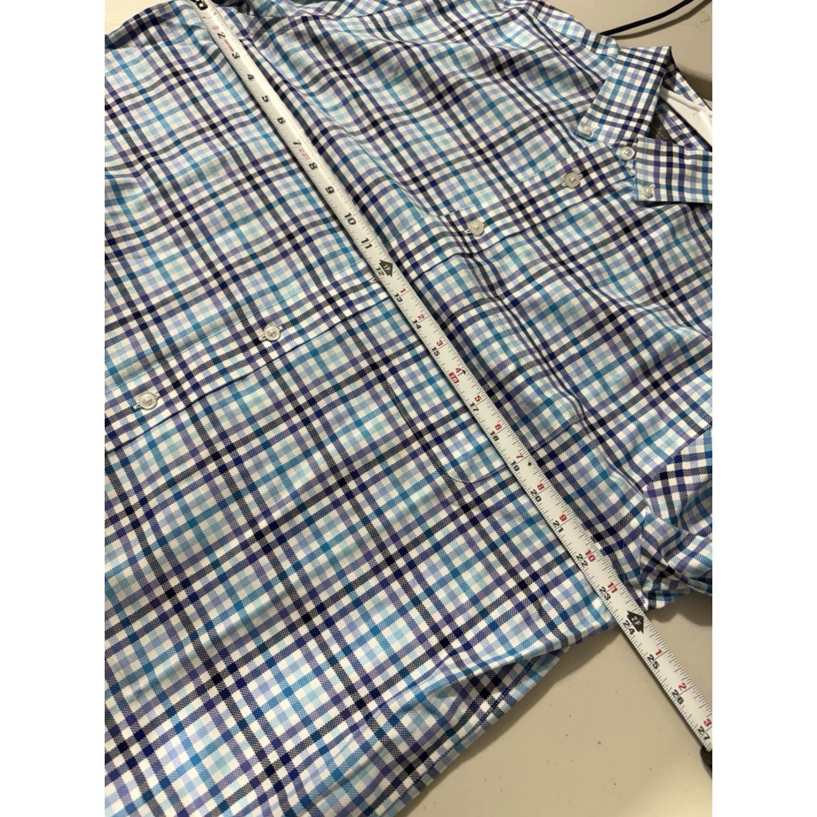 Cremieux Daniel Cremieux Shirt Mens L Blue Plaid Button-Down Short Sleeve Signature Collection Size US L / EU 52-54 / 3 - 2 Thumbnail