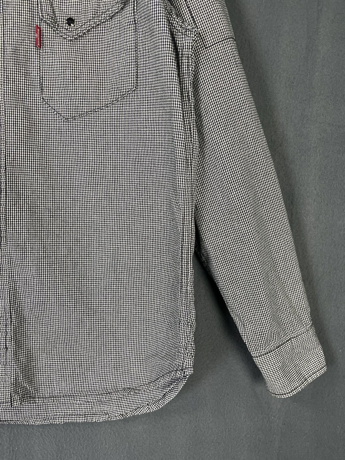 Japanese Brand Dogman Pearl Snap Button Houndstooth Long Sleeves Size US L / EU 52-54 / 3 - 6 Thumbnail