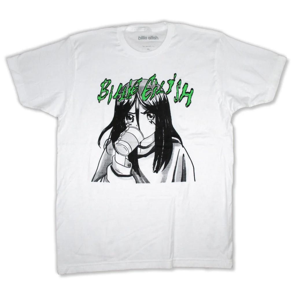 Designer T-shirt Billie Eilish Anime Coffee Shirt - L Size US L / EU 52-54 / 3 - 1 Thumbnail