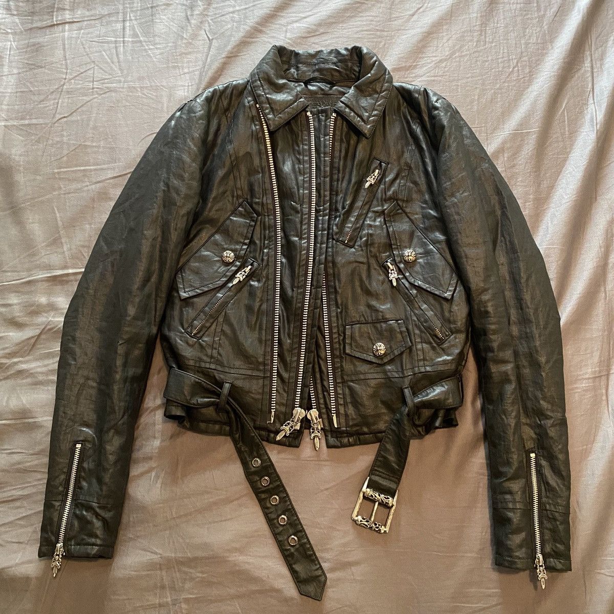 Chrome Hearts Chrome Hearts JJ Dean Waxed Denim Motorcycle Rider Jacket Size US XS / EU 42 / 0 - 1 Thumbnail