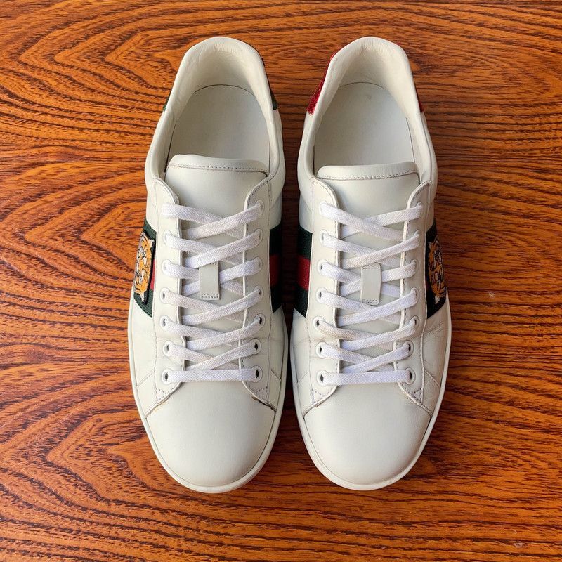 Gucci Gucci Ace Tiger Embroidered Low-Top Sneakers Size US 8 / EU 41 - 1 Thumbnail