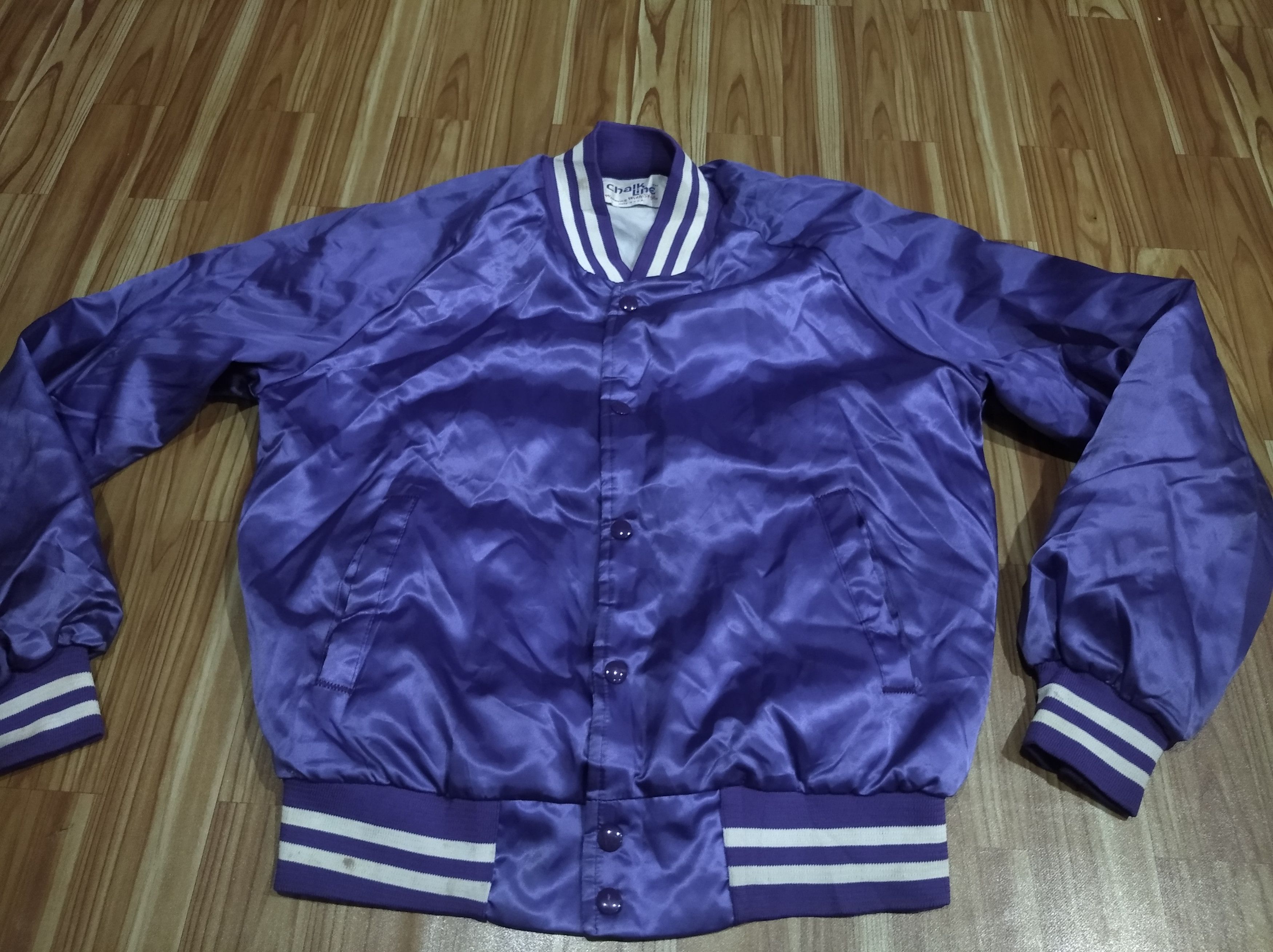 Vintage chalk line bomber jacket