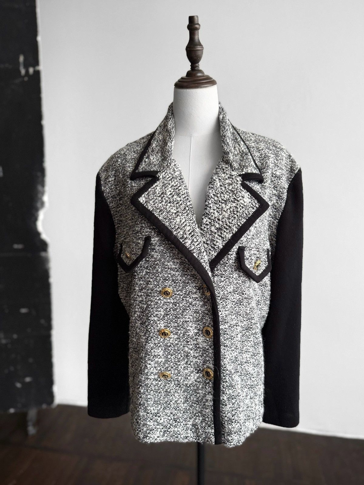 Joseph Ribkoff Joseph Ribkoff Wmns Blazer Jacket Tweed Double Breasted Size XL / US 12-14 / IT 48-50 - 2 Thumbnail
