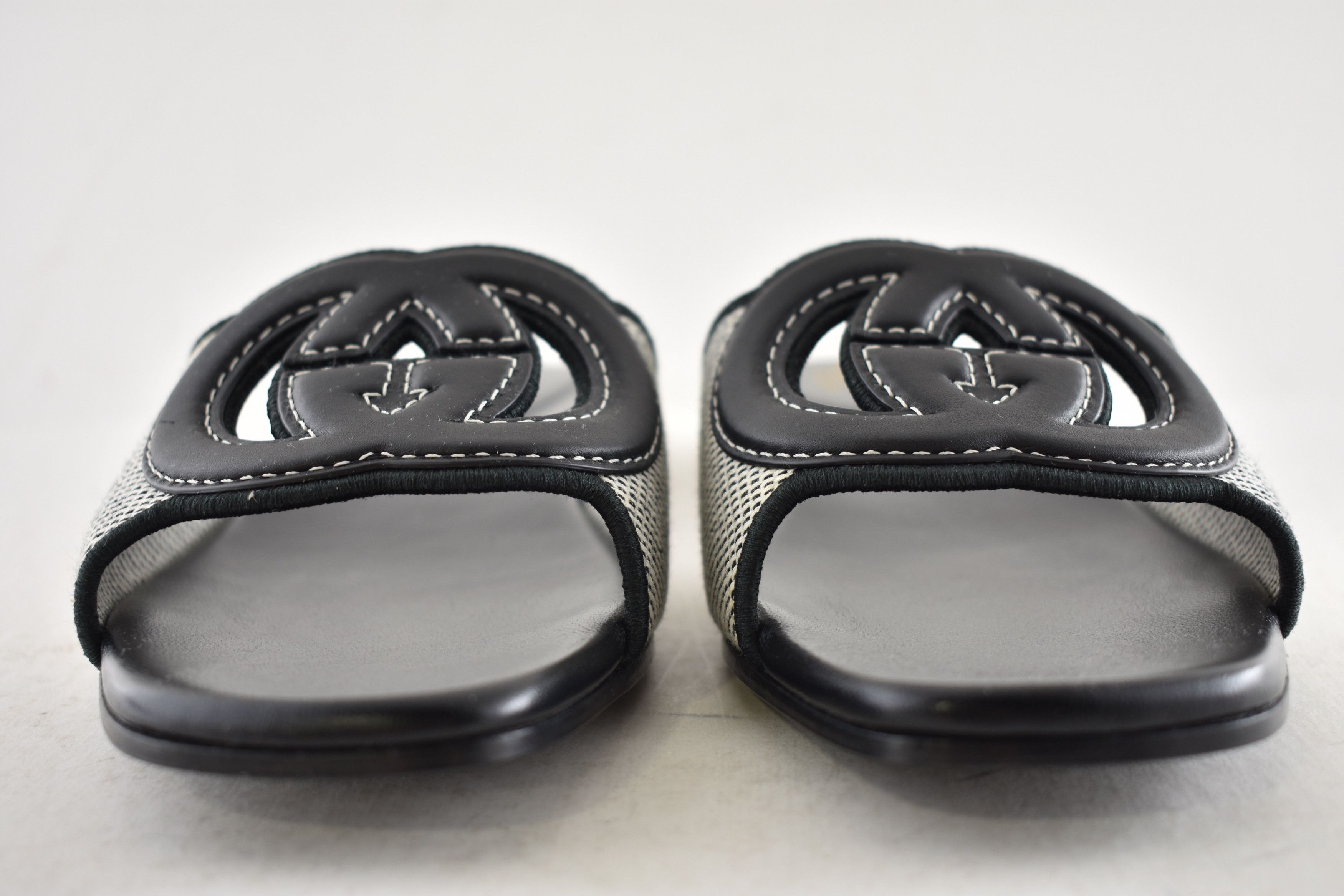 Gucci Gucci GG Interlocking Logo Canvas Flat Slide Sandal 42 Size US 12 / IT 42 - 10 Thumbnail