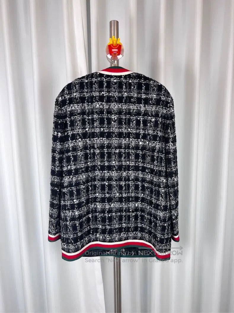 Gucci Gucci Soft tweed black and white plaid red and green edge Size XS / US 0-2 / IT 36-38 - 3 Thumbnail