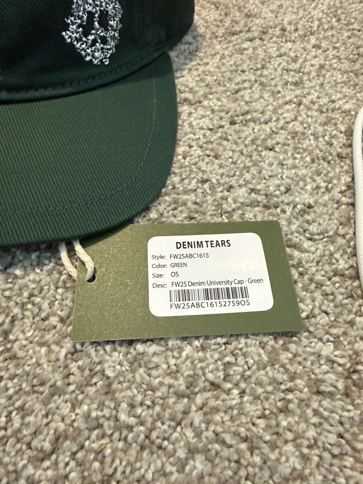 DENIM TEARS Denim Tears Denim University Cap Green Brand New Rare Size ONE SIZE - 2 Thumbnail