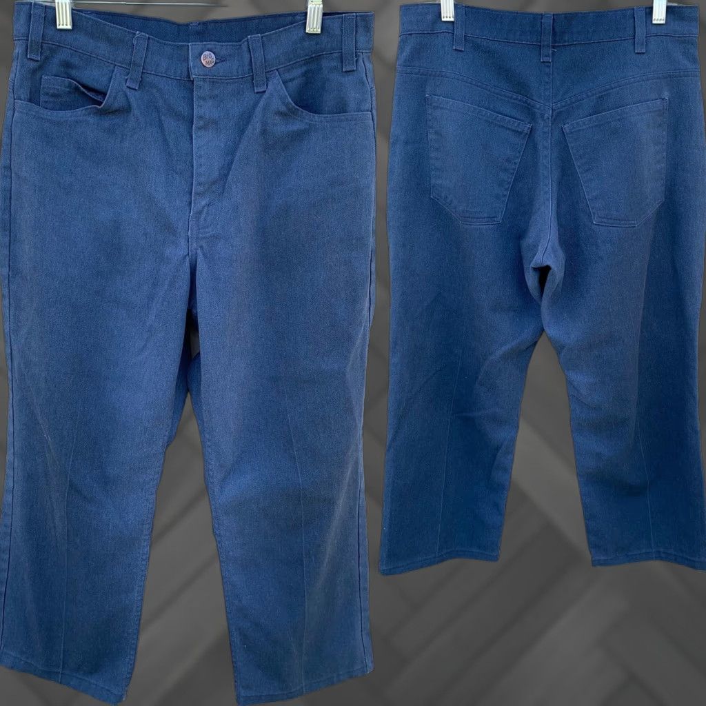Vintage VINTAGE Big Mac workwear blue 5 pocket pants Mens 33 32 1/2” x 24” Flat Front Belt Loops Zip Inseam 29 5-Pocket Design Size US 33 - 1 Thumbnail