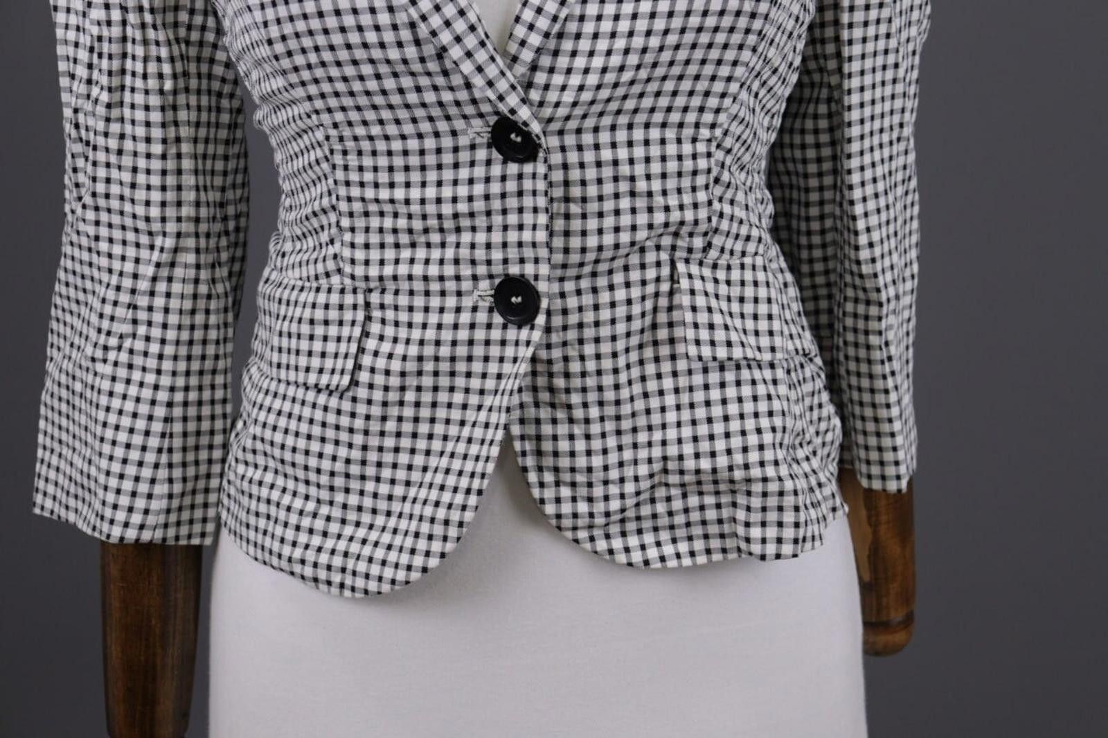 Designer Max Mara White & Black Blazer Jacket Size I 40 / USA 6 Size M / US 6-8 / IT 42-44 - 2 Thumbnail