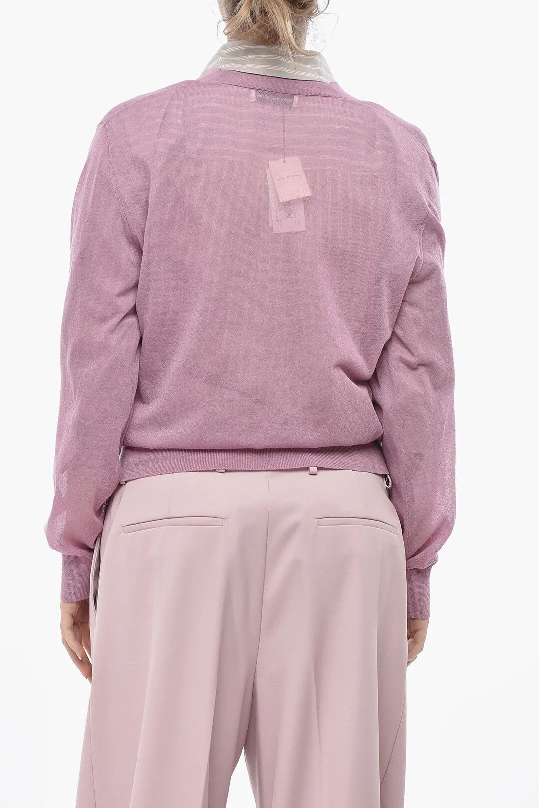 Dries Van Noten og1mm0426 Cotton-Blend Cardigan in Pink Size M / US 6-8 / IT 42-44 - 2 Thumbnail