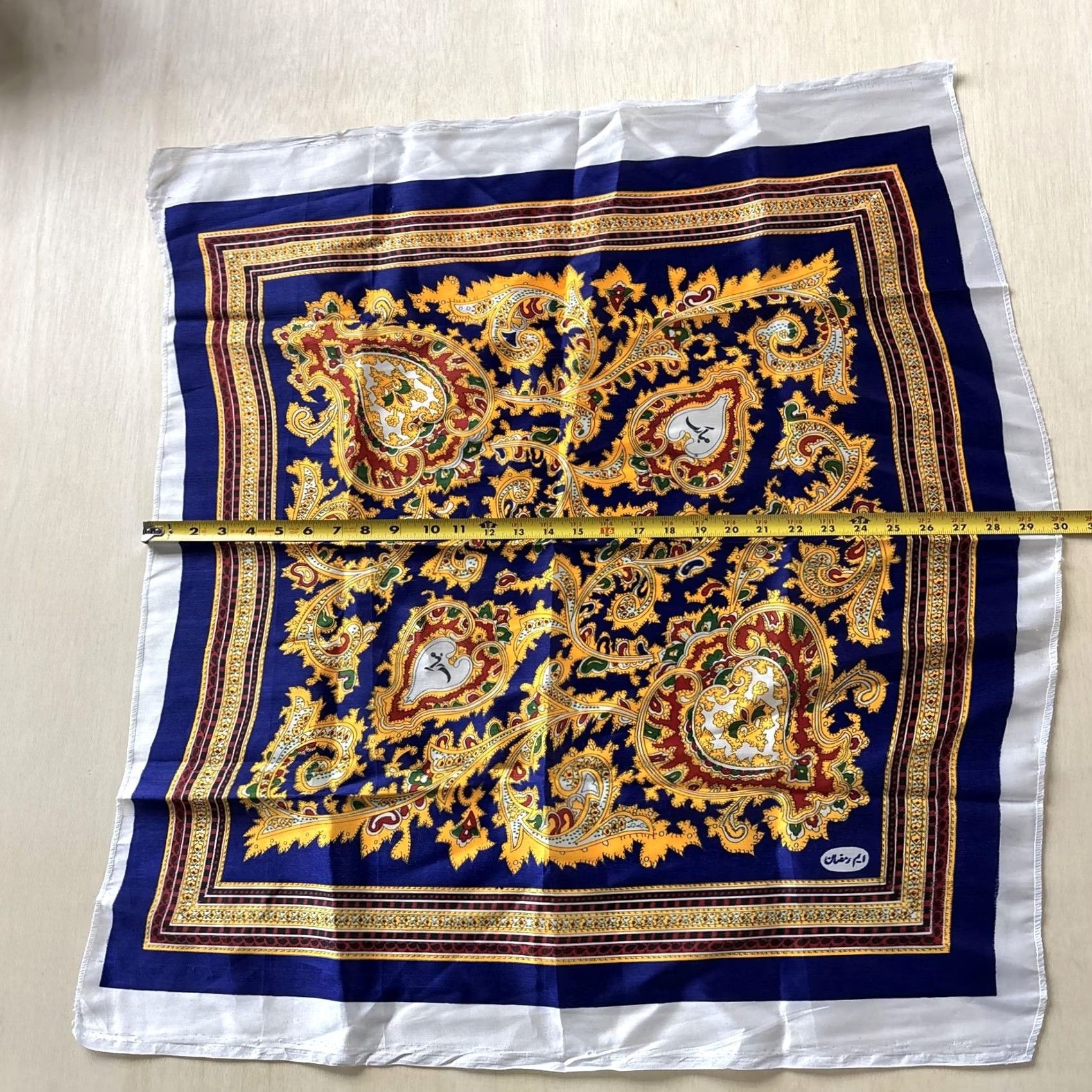 Vintage VINTAGE Square Scarf Womens One Size Blue Paisley Satin Silky Neck Head Wrap Bandana Size ONE SIZE - 3 Thumbnail