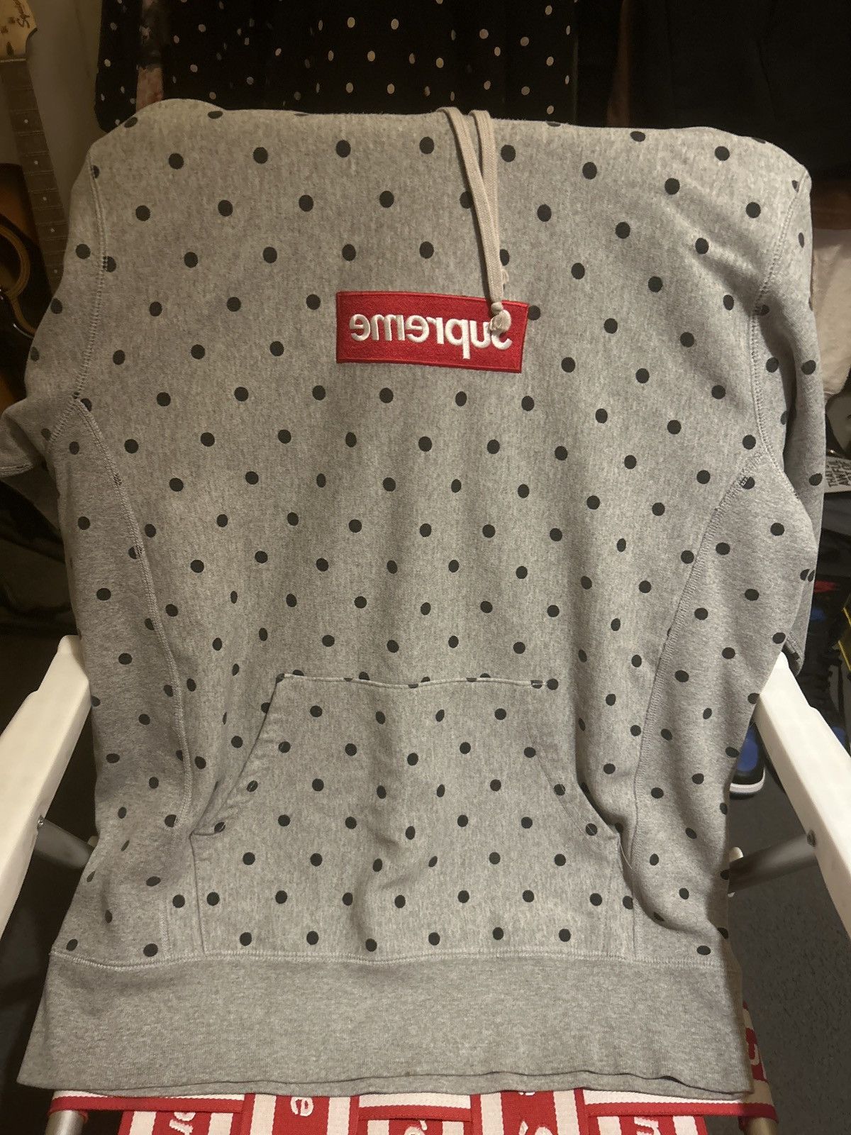 Supreme Supreme CDG Polka Dot Grey Hoodie Size US L / EU 52-54 / 3 - 1 Thumbnail