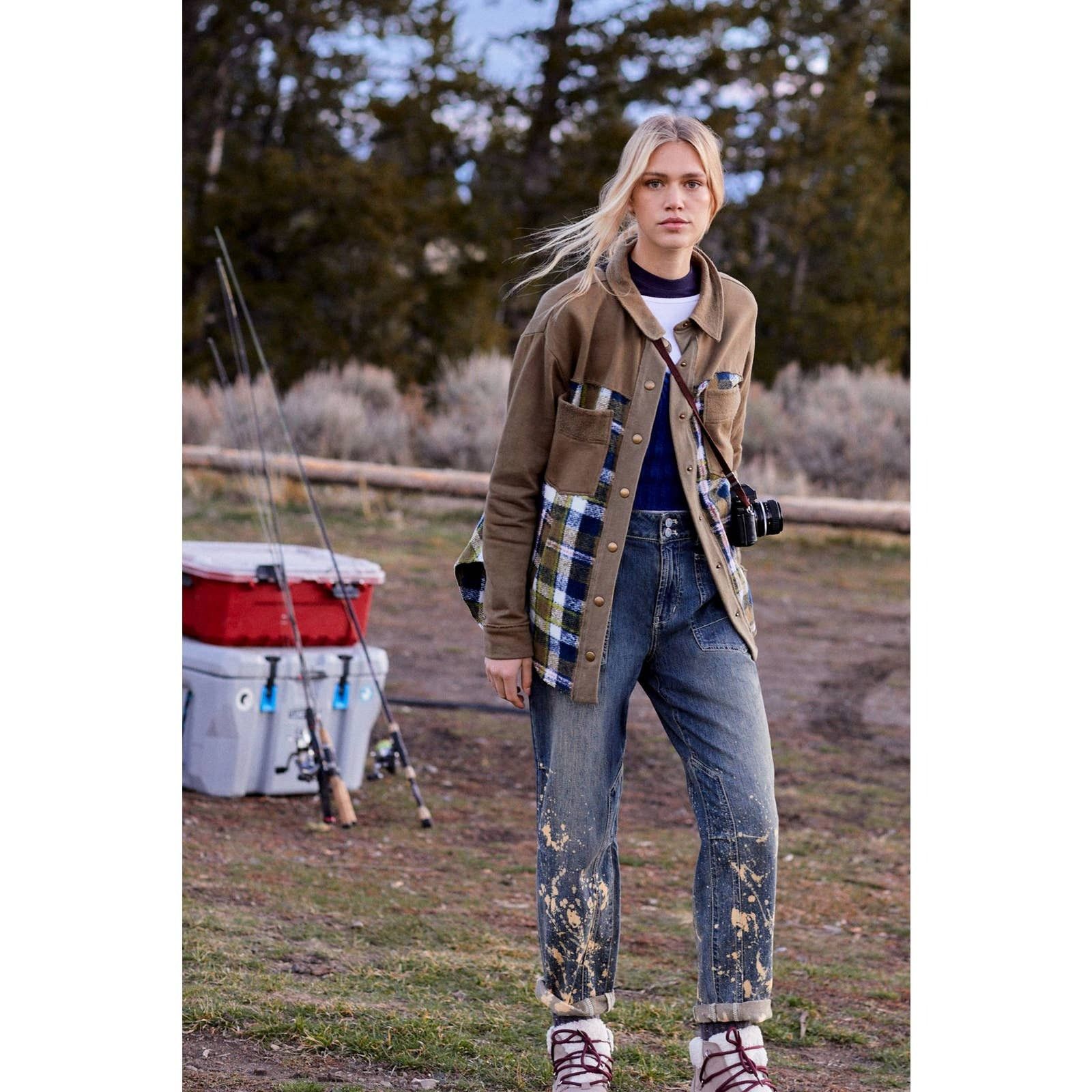 Anthropologie New Anthropologie Pilcro Plaid Contrast Shirt Jacket $140 XS Size XS / US 0-2 / IT 36-38 - 1 Thumbnail