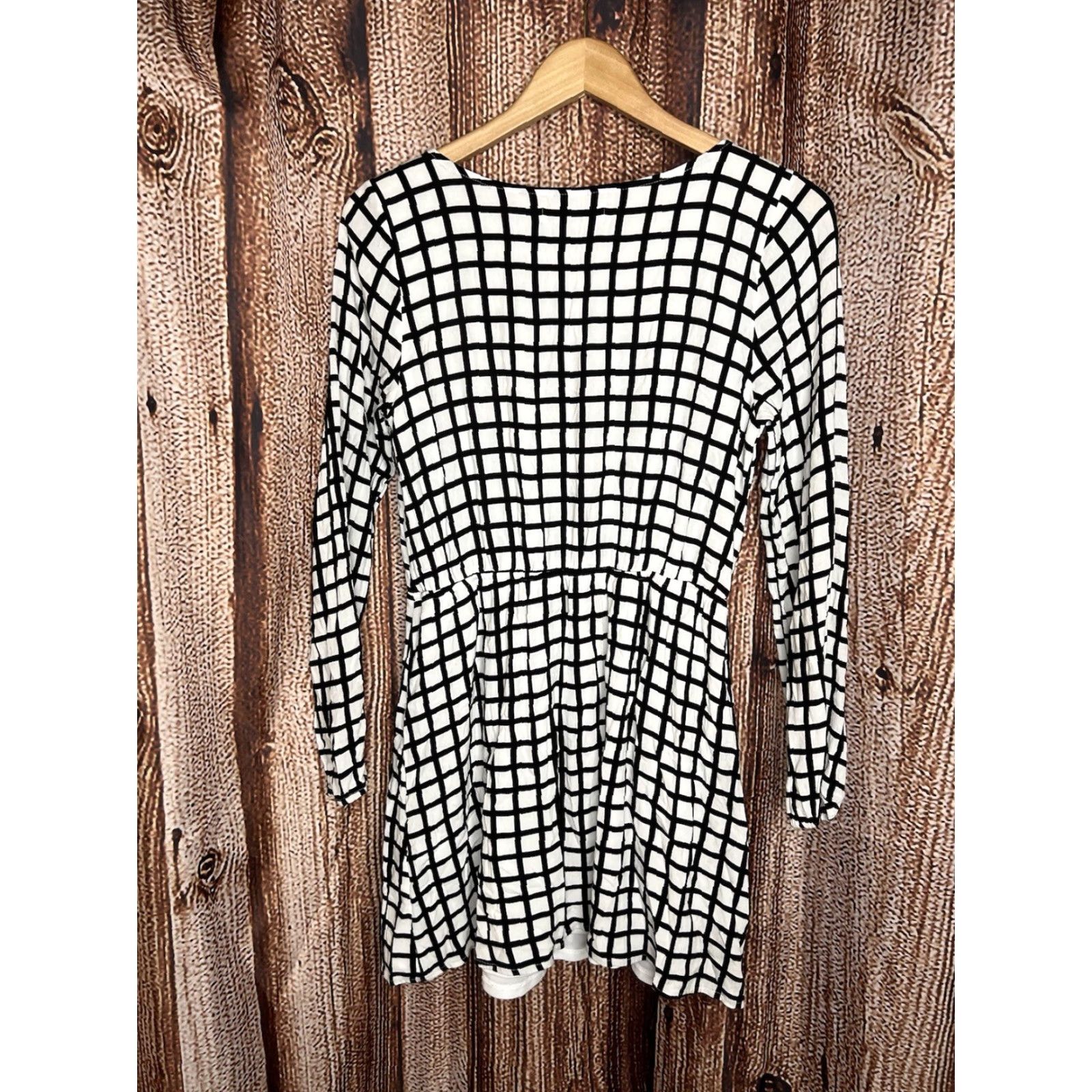 Abercrombie & Fitch Abercrombie & Fitch Womens White Black Long Sleeve Shirt Dress M Viscose Size M / US 6-8 / IT 42-44 - 2 Thumbnail