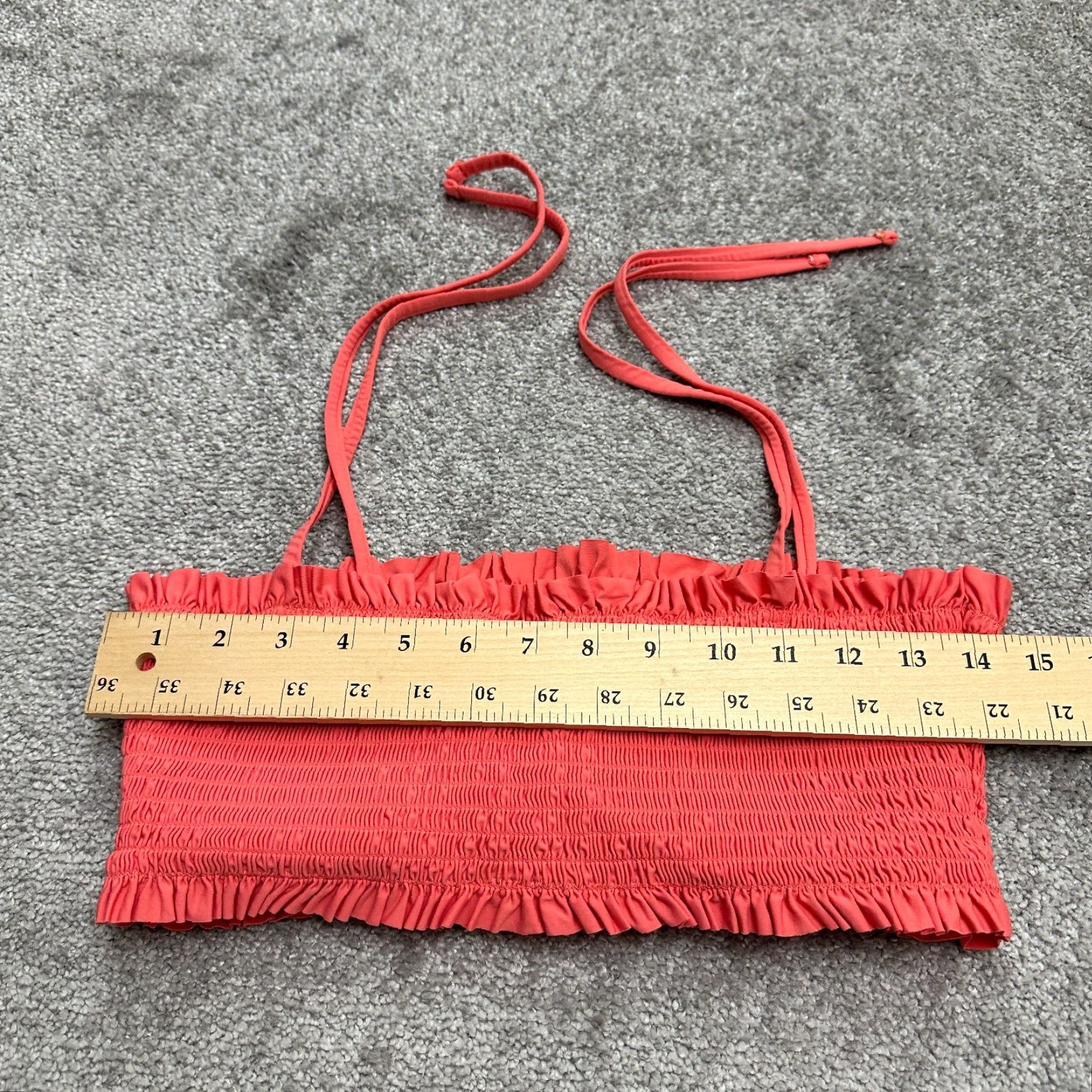 AQUA Aqua Bandeau Swim Top Womens Medium Orange Padded Spaghetti Strap Beach Size M / US 6-8 / IT 42-44 - 7 Thumbnail