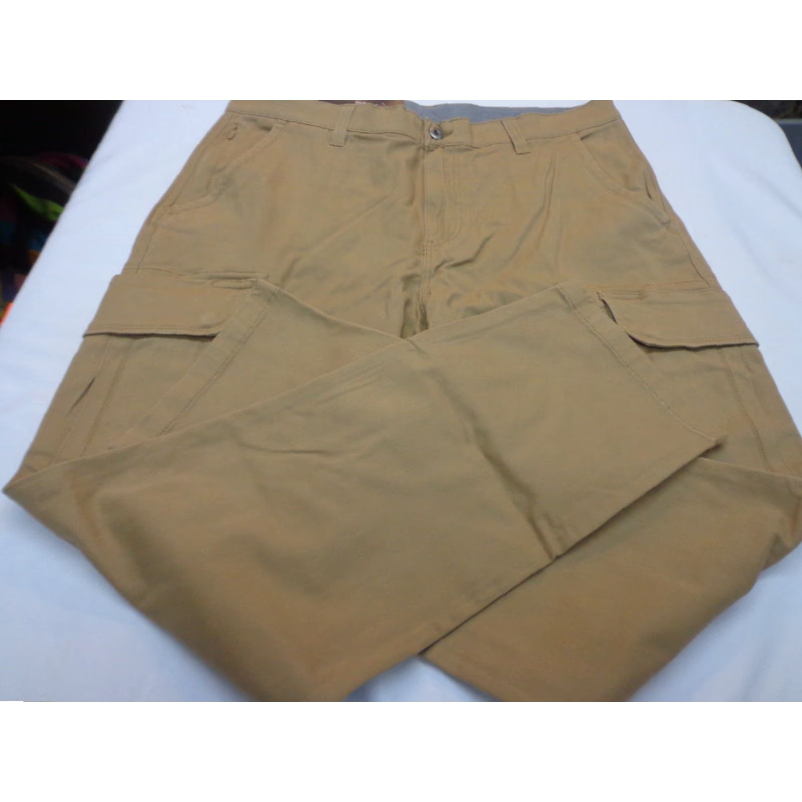 Vintage IRON Co. Liberty Cargo Pants Cargo Pant 38x32 Men Beige 98% Cotton/2% Spandex Stretch Straight 32in Boardwalk Khaki Size US 38 / EU 54 - 4 Thumbnail