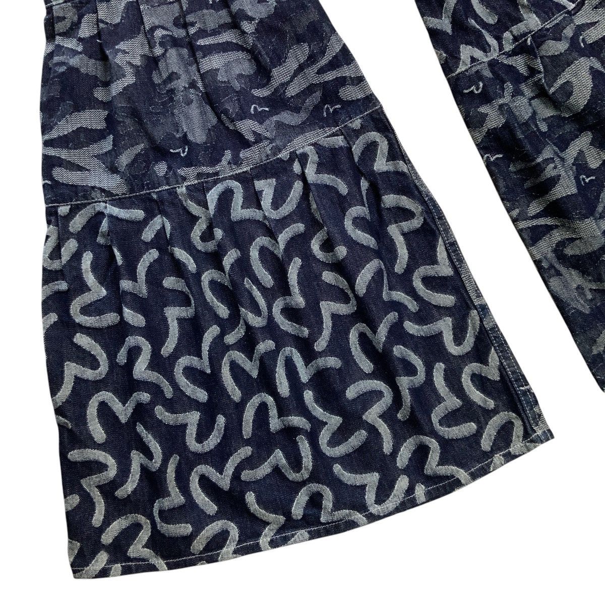 Evisu × Japanese Brand SUPER RARE EVISU JACQUARD SEAGULL DENIM FLARE JEANS Size 27" / US 4 / IT 40 - 12 Thumbnail