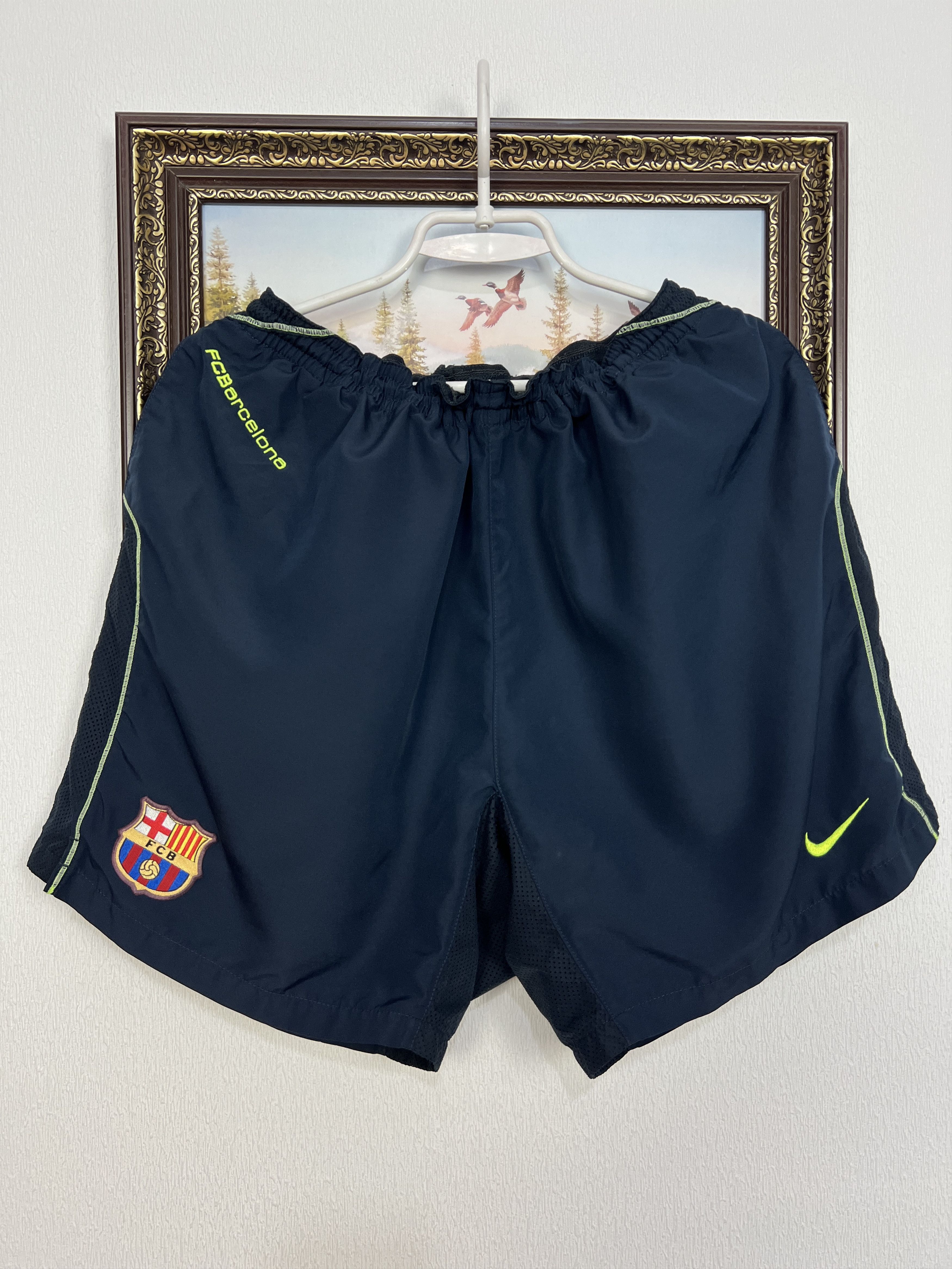 Vintage Nike Barcelona Football Shorts Soccer Athletic Rare