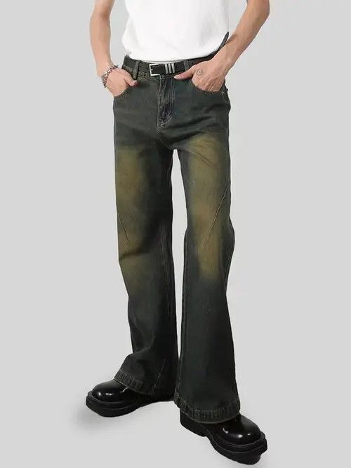 Jean Vintage washed loose micro-flared jeans Size US 34 / EU 50 - 7 Thumbnail