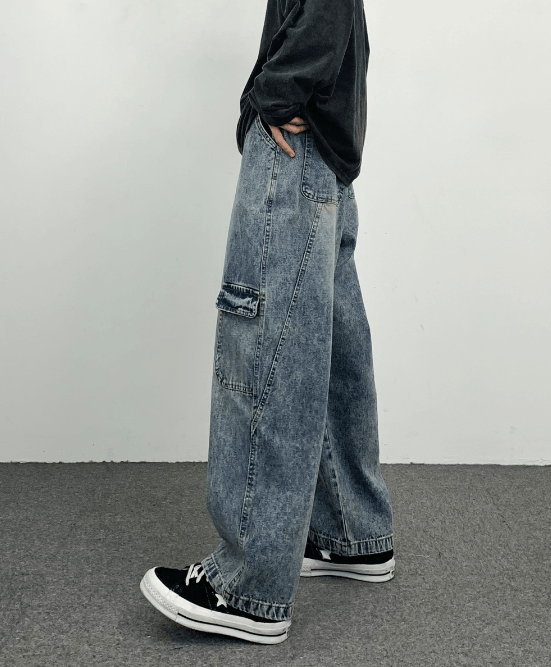 Japanese Brand Vintage American washed distressed straight loose jeans Size US 32 / EU 48 - 2 Thumbnail