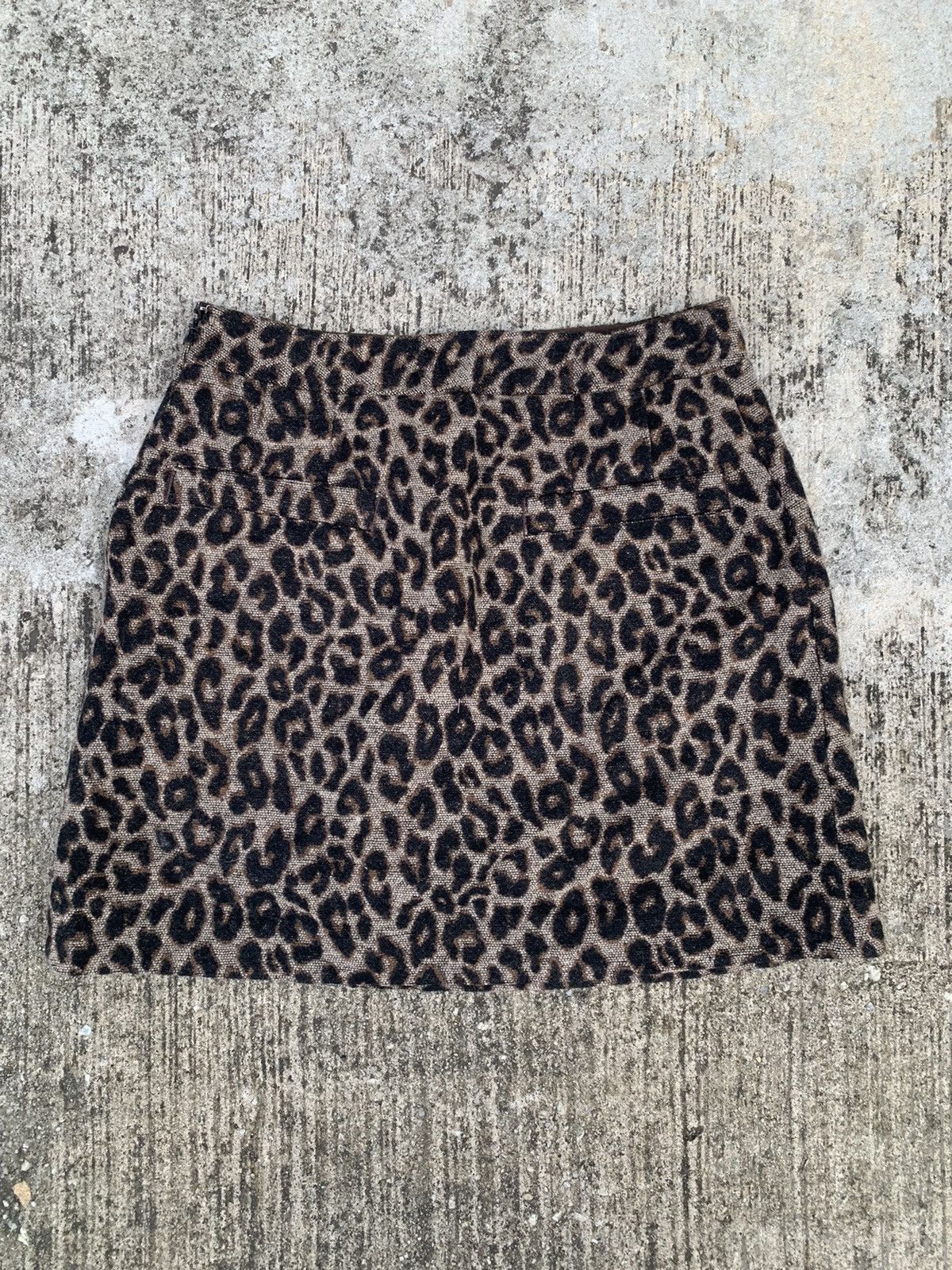 Japanese Brand × MOUSSY Moussy wool loepard print mini skirt Size 28" / US 6 / IT 42 - 2 Thumbnail