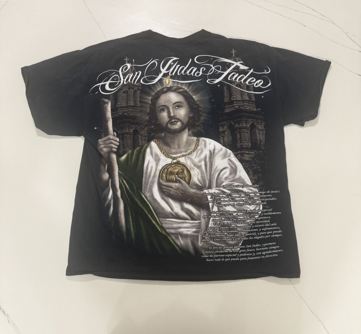 Gildan Vintage San Judas Tadeo graphic tee Size US XL / EU 56 / 4 - 1 Thumbnail