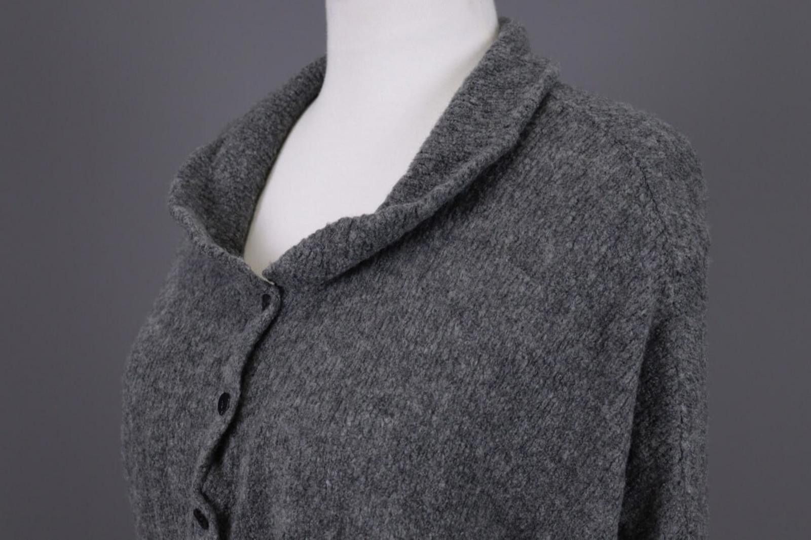Designer Grizas Gray Wool Lagenlook Textured Sweater Size XL Size XL / US 12-14 / IT 48-50 - 8 Thumbnail