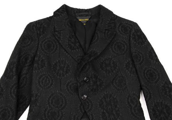 Comme des Garcons Comme des Garcons Retro black jacquard tuxedo top Size XS / US 0-2 / IT 36-38 - 4 Thumbnail