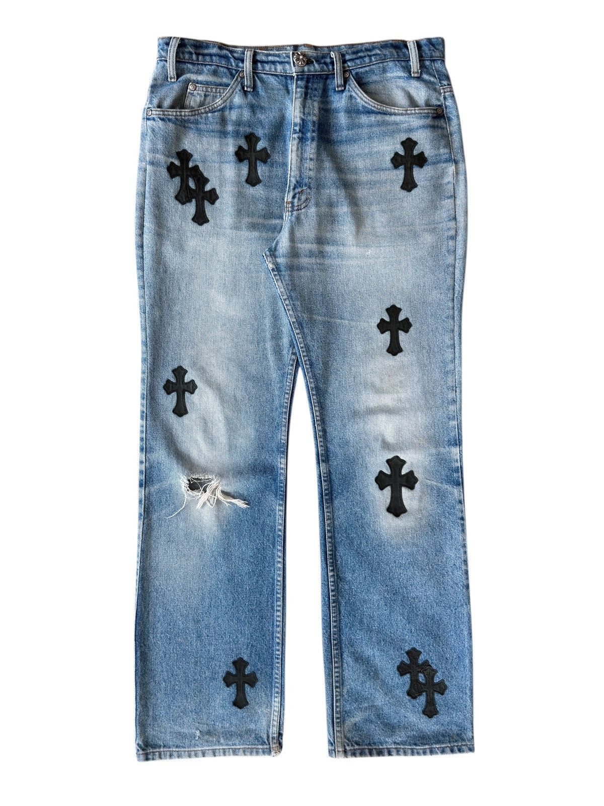 Chrome Hearts Chrome Hearts Light-wash Blue 505 Levi’s Patched Denim Size US 34 / EU 50 - 1 Thumbnail