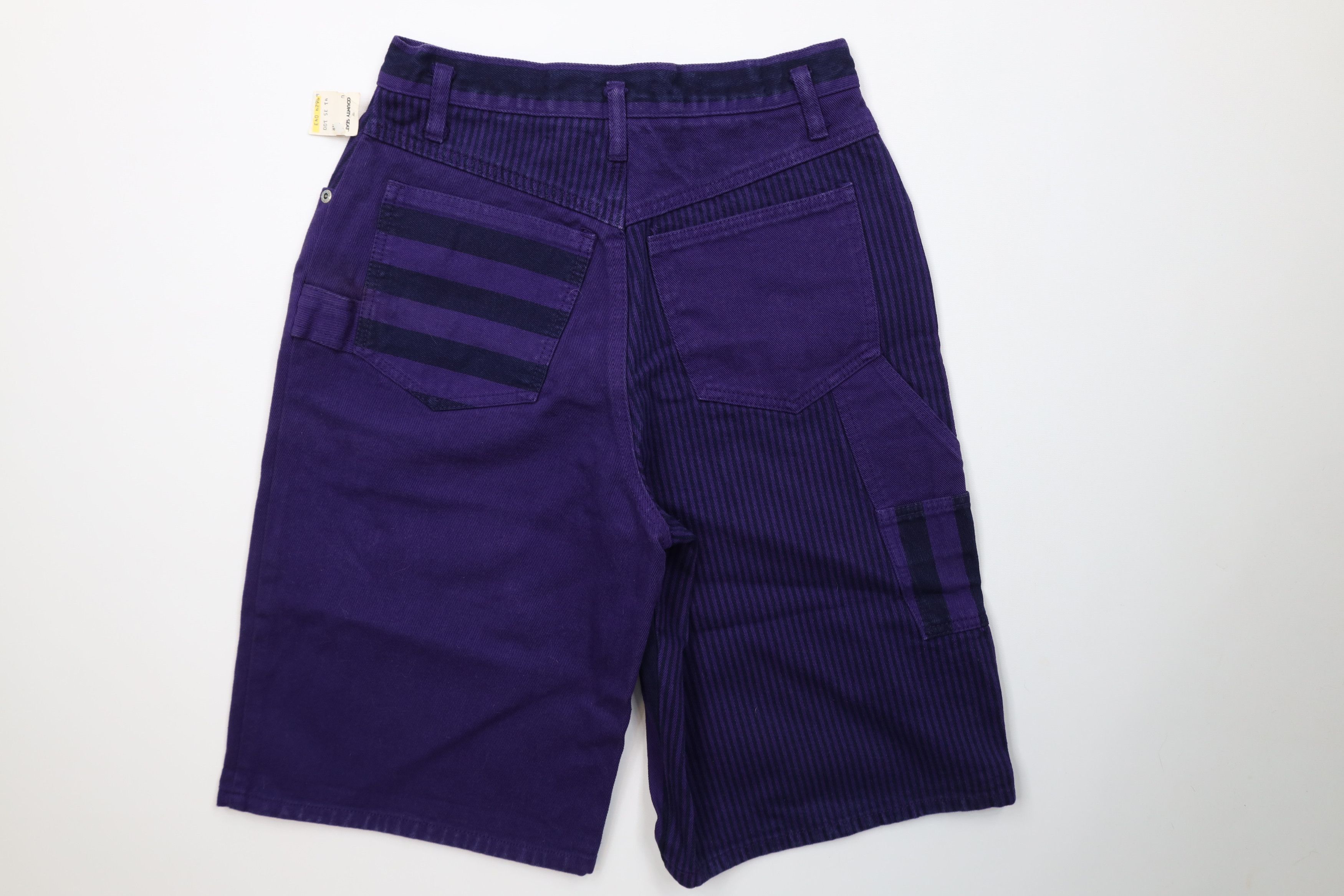 Vintage Deadstock Vintage 90s Streetwear Block Baggy Denim Shorts Size 28" / US 6 / IT 42 - 8 Thumbnail