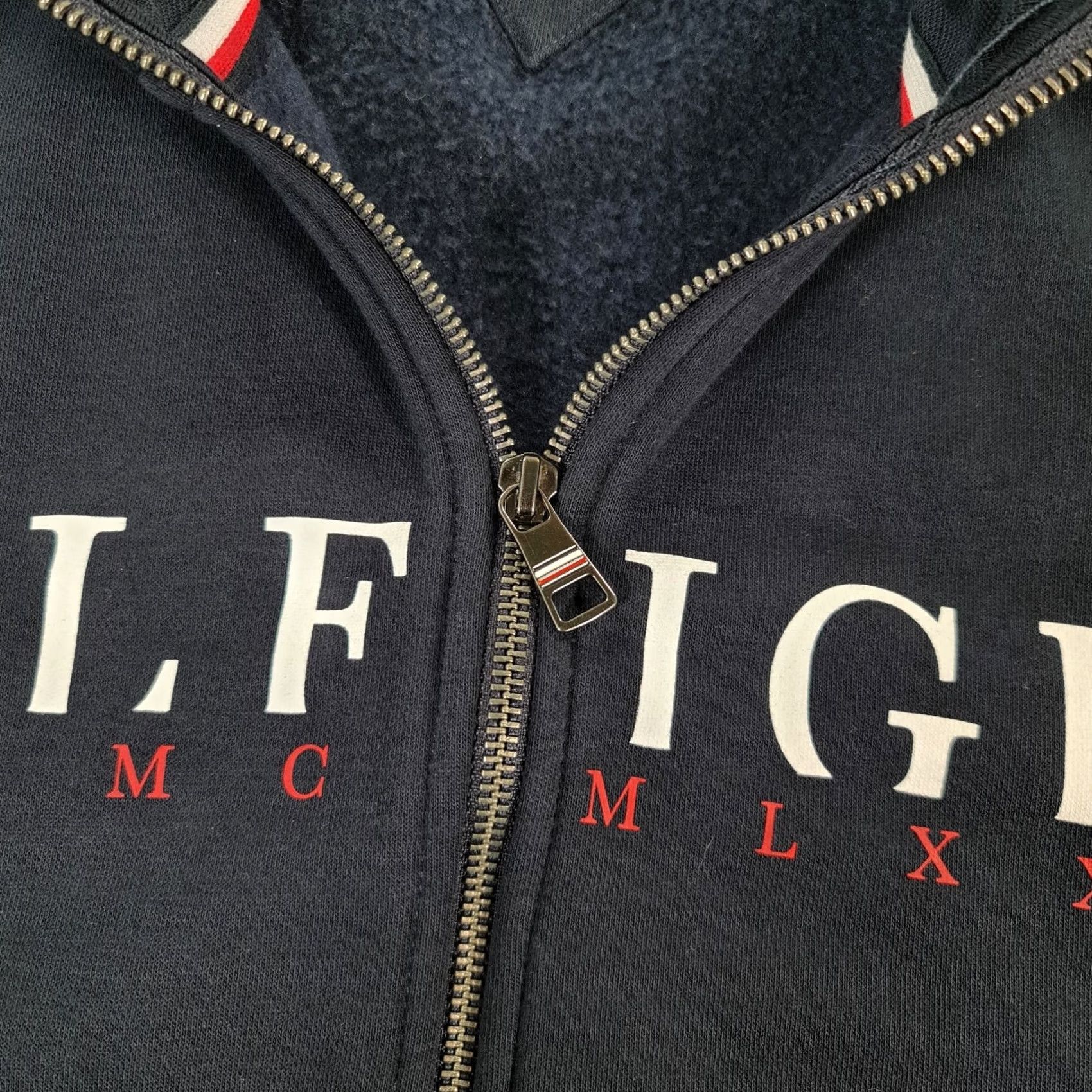 Tommy Hilfiger Tommy Hilfiger Mens Sweatshirt Navy Blue XXL Full Zip Fleece Sweatshirt Cardigan Size US XXL / EU 58 / 5 - 4 Thumbnail