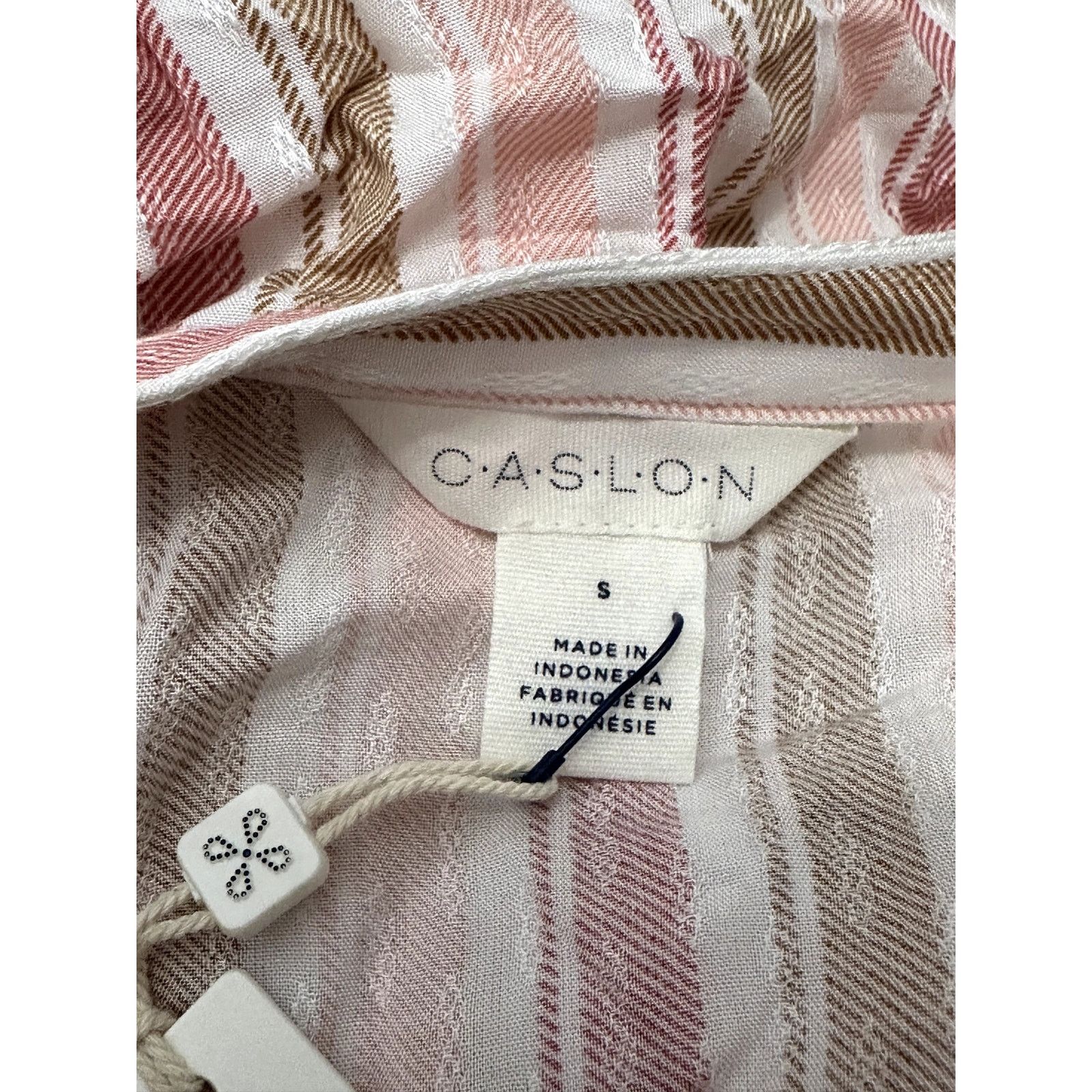 Other Caslon Tank Blouse Breezy Sleeveless Striped Pink/Brown S Size S / US 4 / IT 40 - 8 Thumbnail