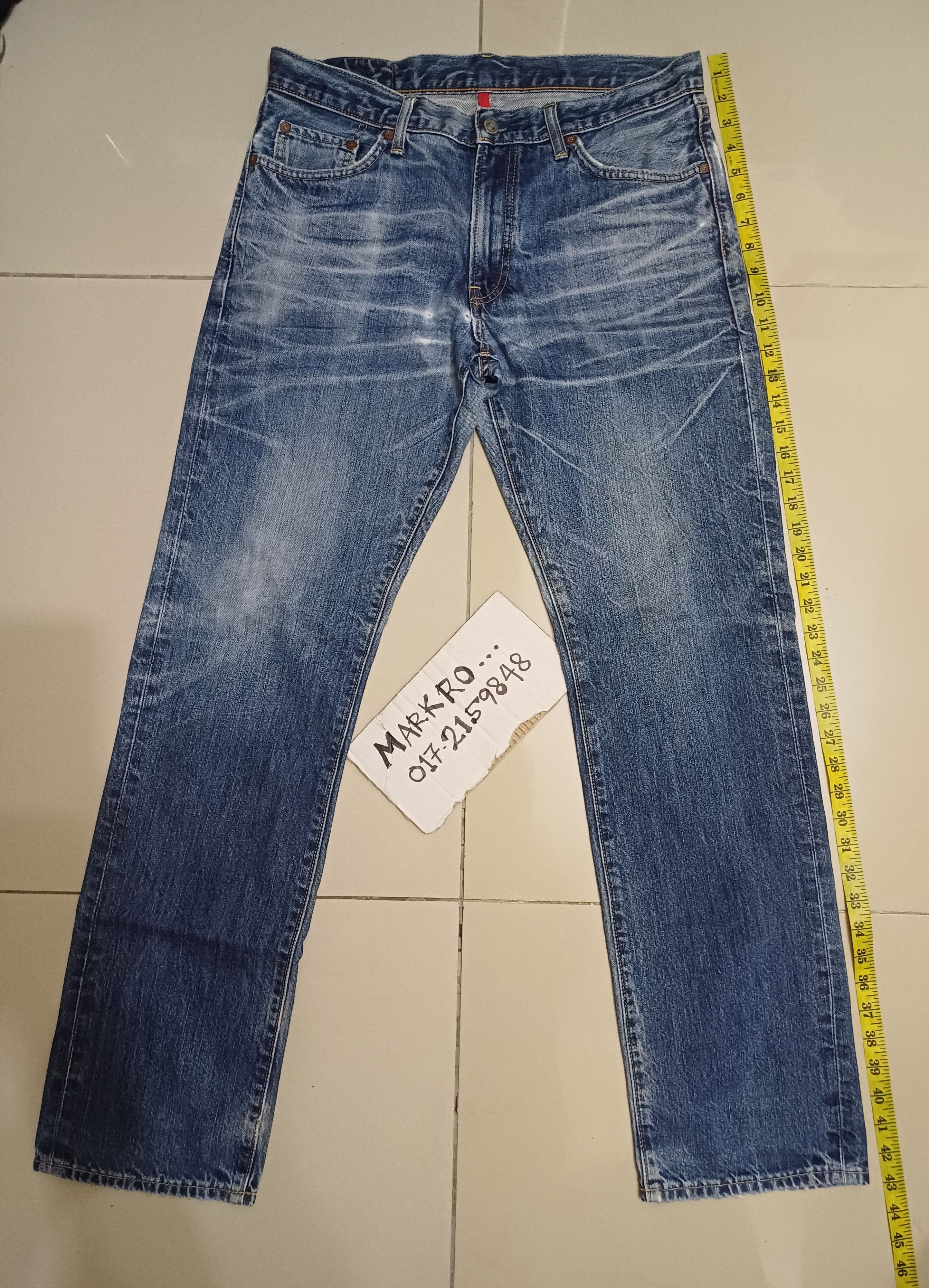 image of Jun Takahashi x Uniqlo S002 Vintage Uniqlo Nice Faded Patina Distressed Jeans in Faded Blue (Size 3