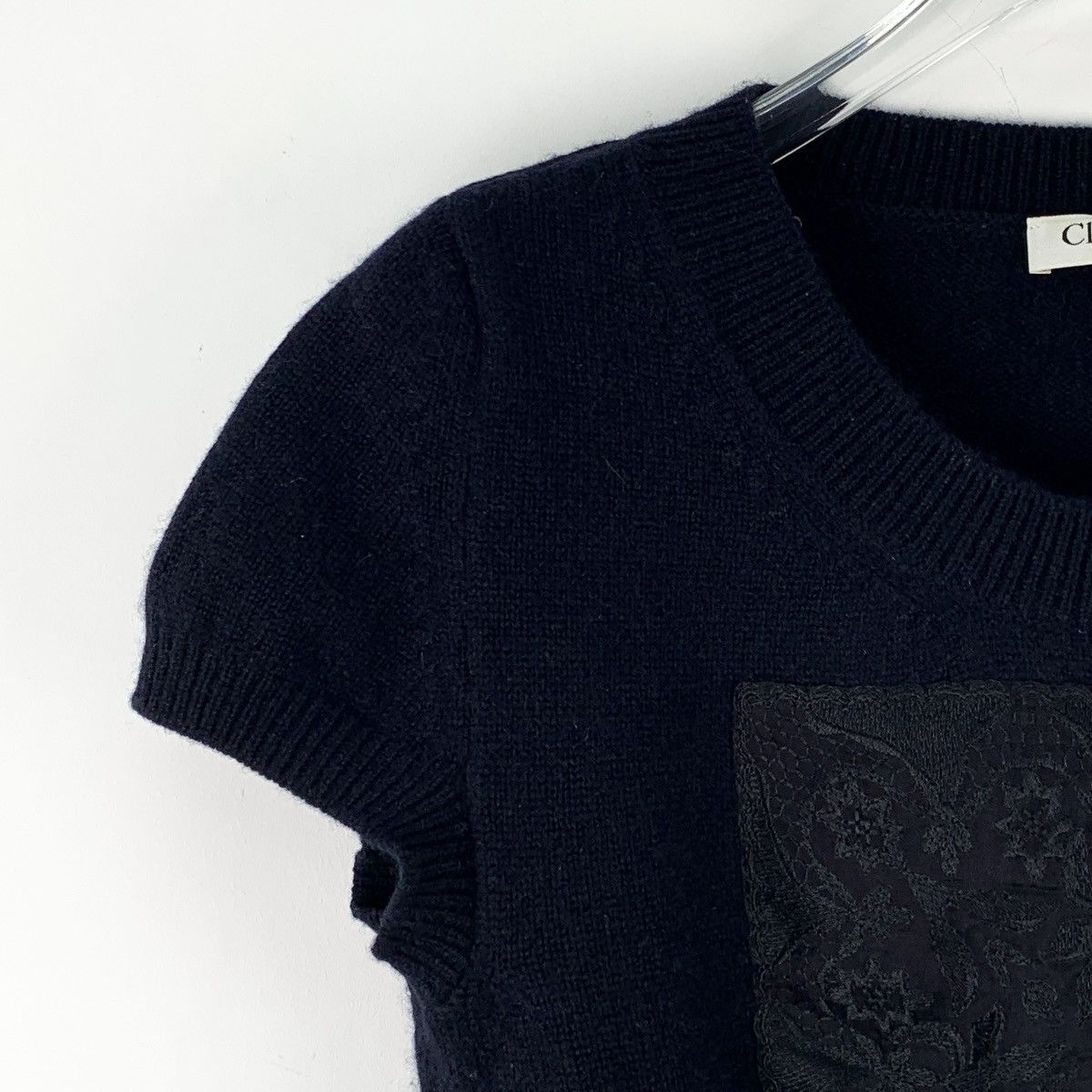 Dior Dior Black Floral Cashmere Knit Short Sleeve T-shirt K26WX Size S / US 4 / IT 40 - 3 Thumbnail