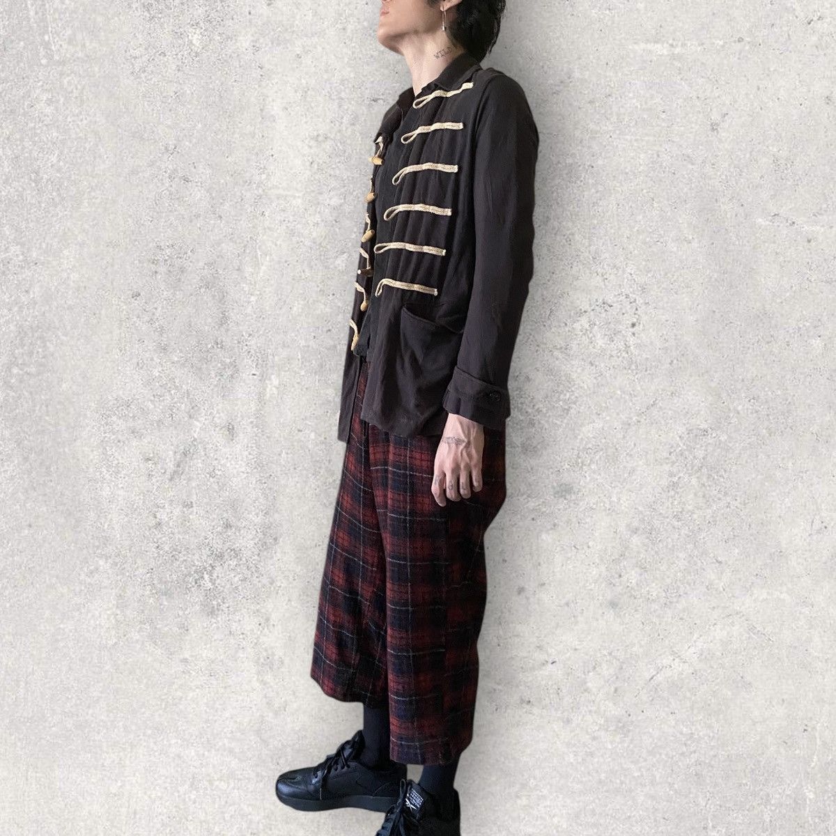 Yohji Yamamoto Y’s Wool Red Tartan Drawstring Cropped Pants Size US 34 / EU 50 - 4 Thumbnail