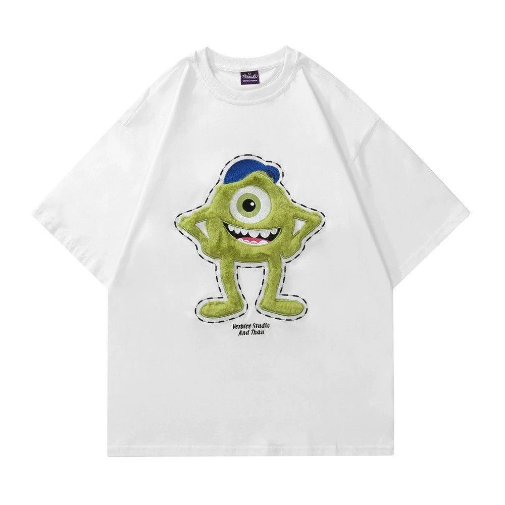 Vintage Men's funny cartoon one-eyed monster embroidered T-shirt Size US M / EU 48-50 / 2 - 1 Thumbnail