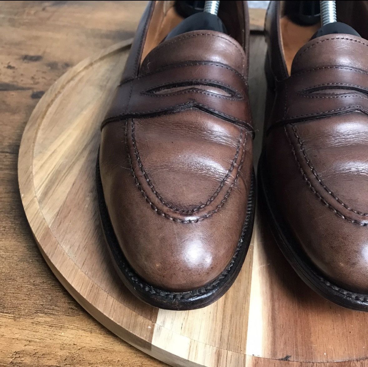Alden Alden 686 Brown Calfskin Penny Loafer Men’s 7 A/C Made USA Size US 7.5 / EU 40-41 - 4 Thumbnail