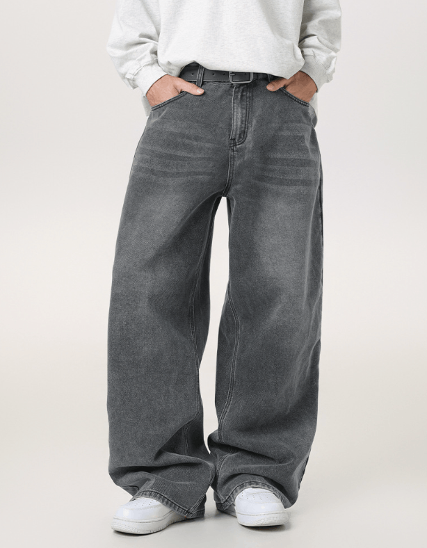 Jean Men's straight loose vintage distressed wide-leg jeans Size US 32 / EU 48 - 1 Thumbnail