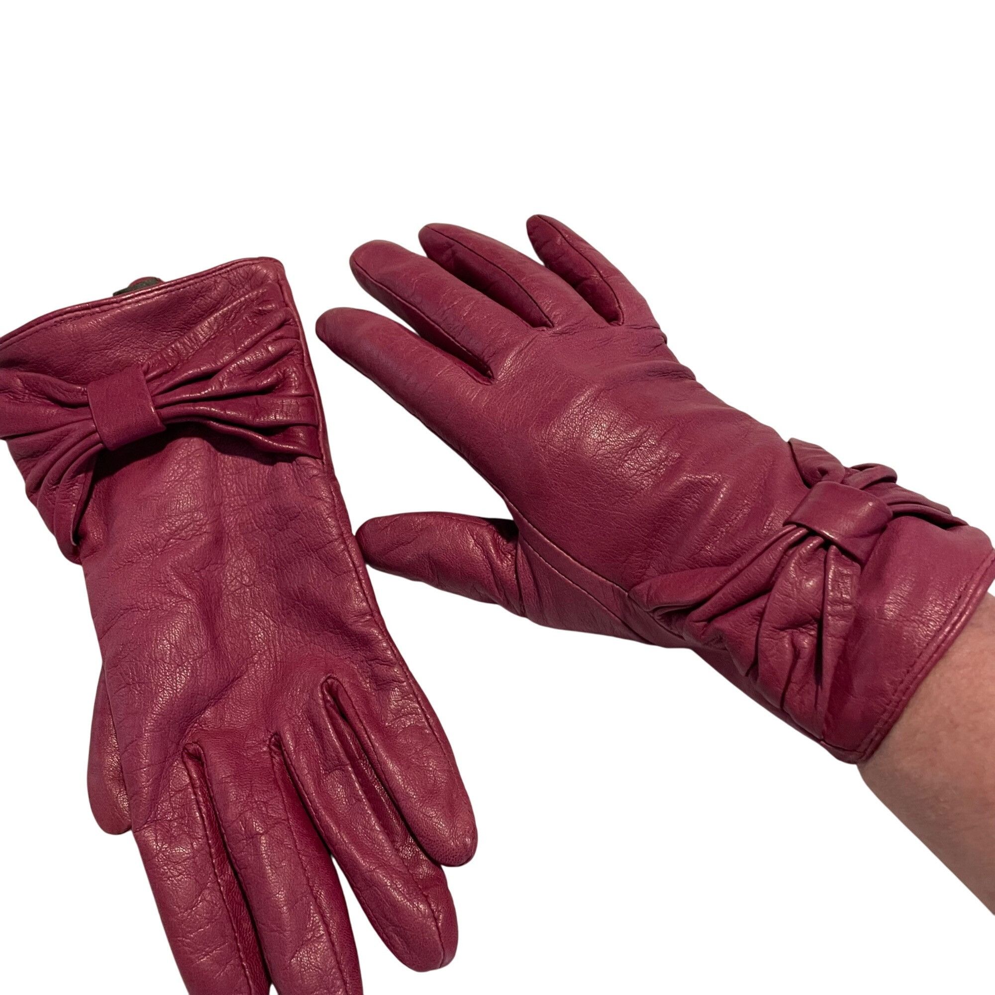 Other Marissa Madison Pink Genuine Leather women’s small gloves Size ONE SIZE - 1 Thumbnail