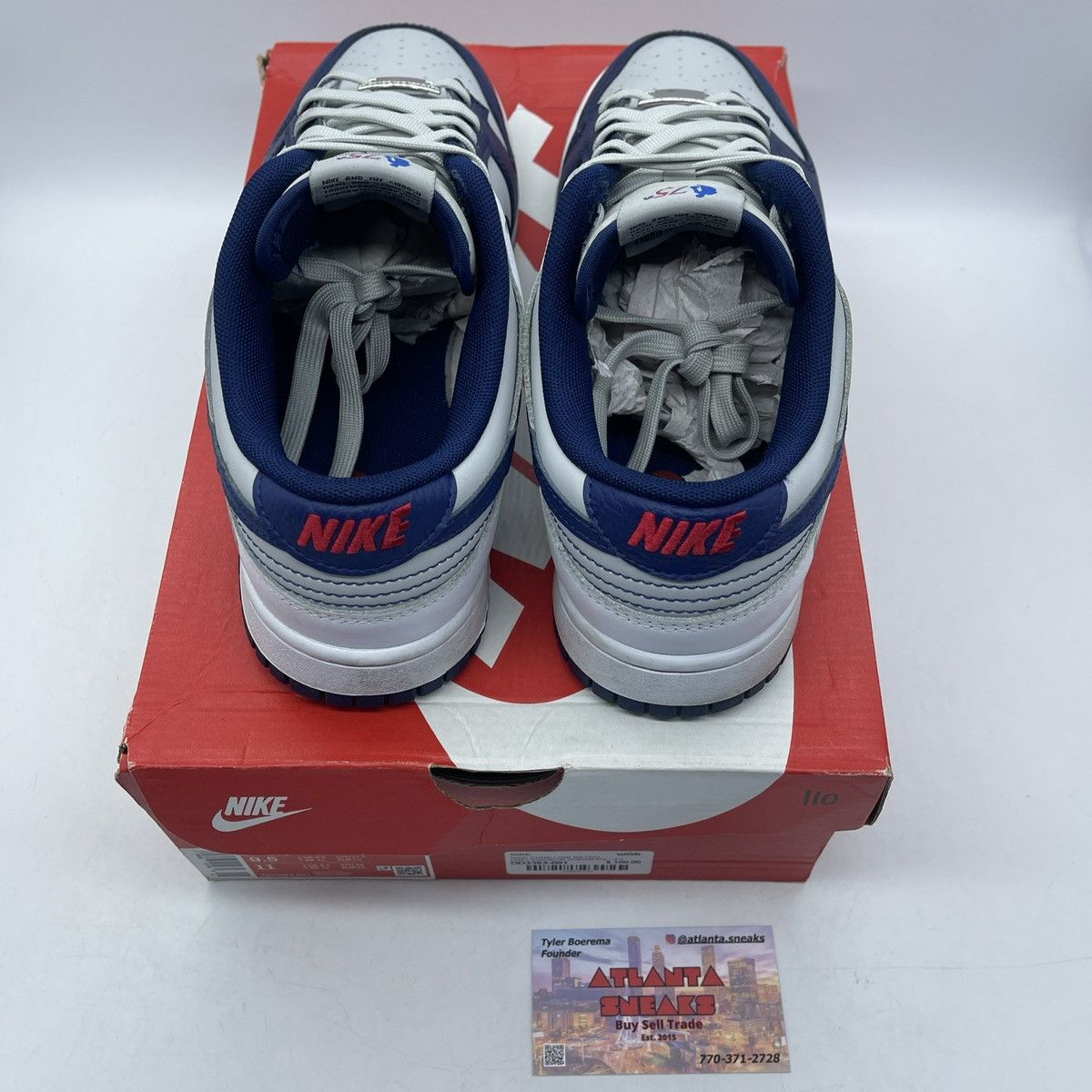 Nike NBA x dunk low 75th anniversary nets Size US 9.5 / EU 42-43 - 6 Thumbnail