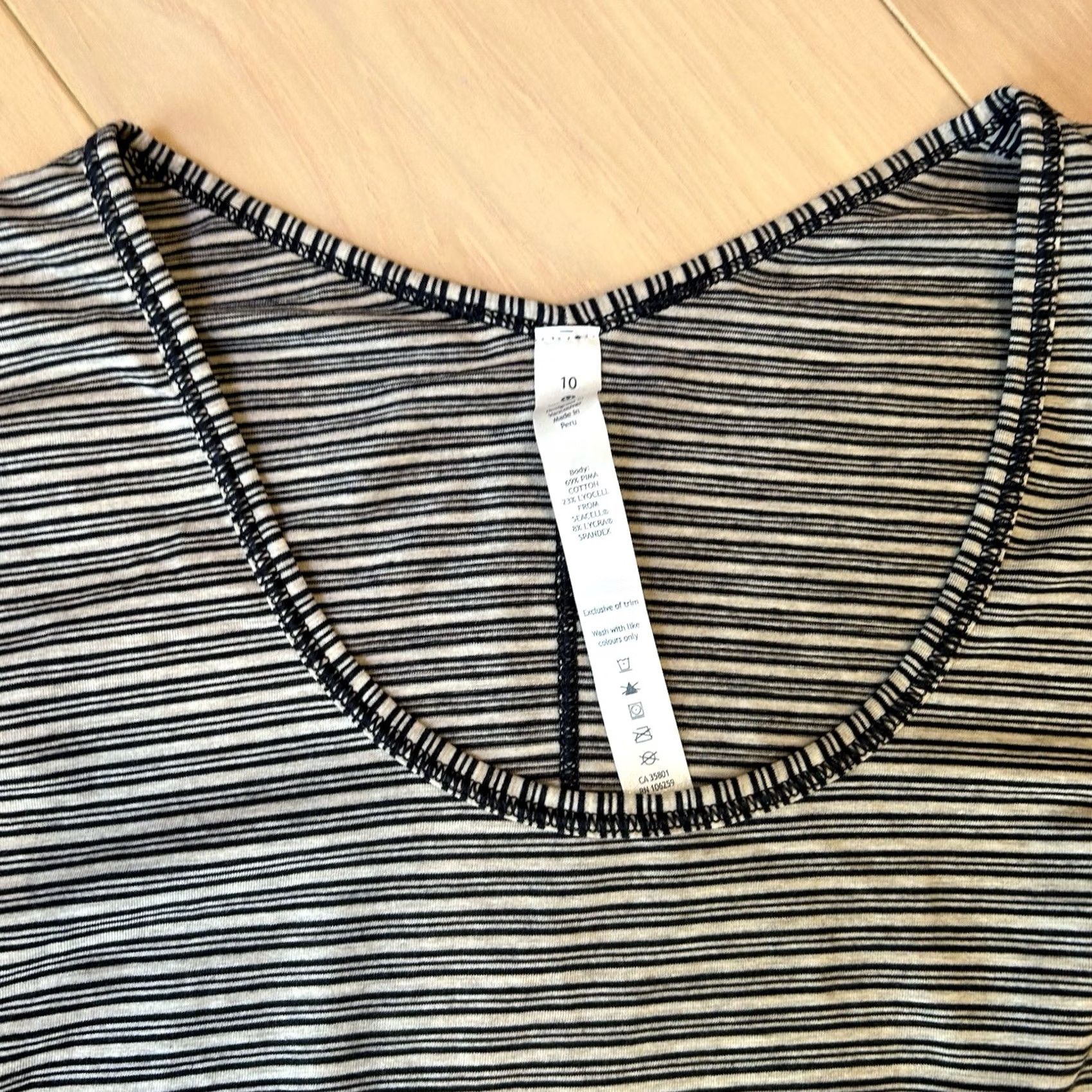 Lululemon Lululemon Yogini 5 Year Tee Long Sleeve Women’s 10 Ivory / Navy Striped T-Shirt Athleisure Comfort Casual Womens Size L / US 10 / IT 46 - 6 Thumbnail