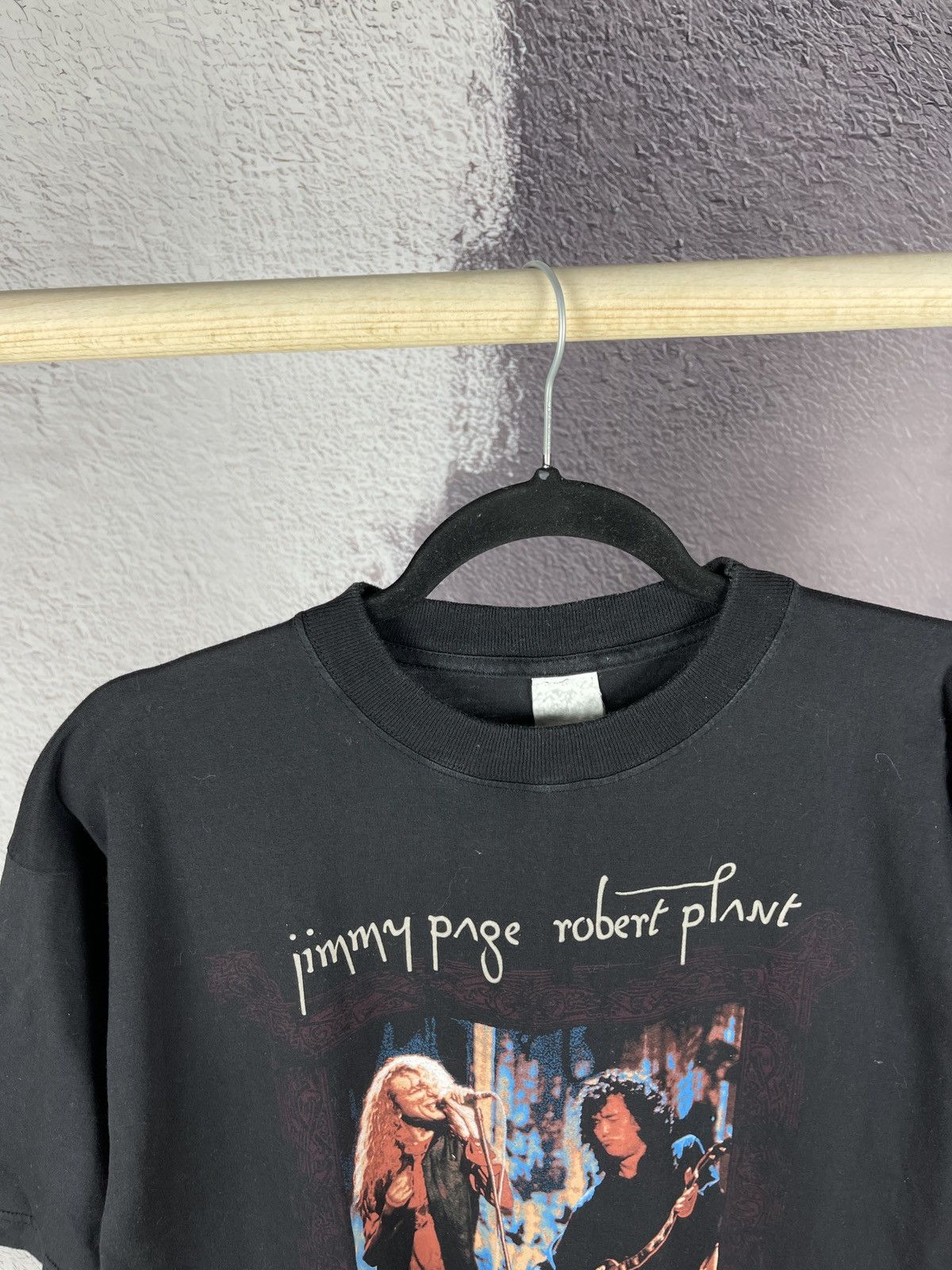 Band Tees Vintage Jimmy Page Robert Plant 1995 world tour no quarter Size US L / EU 52-54 / 3 - 4 Thumbnail