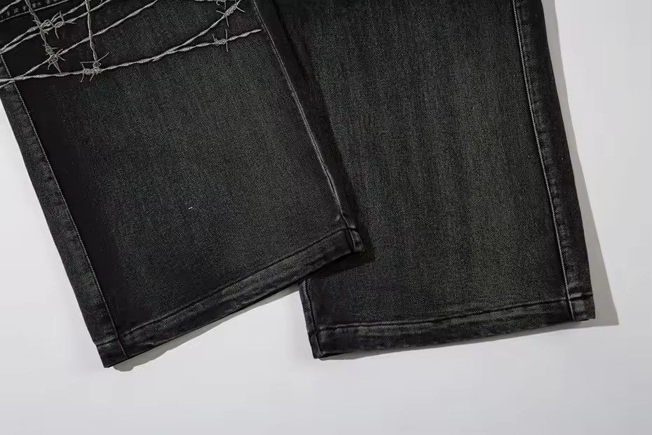 Japanese Brand × Jean Embroidery Big Pocket Wide Leg Jean Size US 33 - 10 Thumbnail