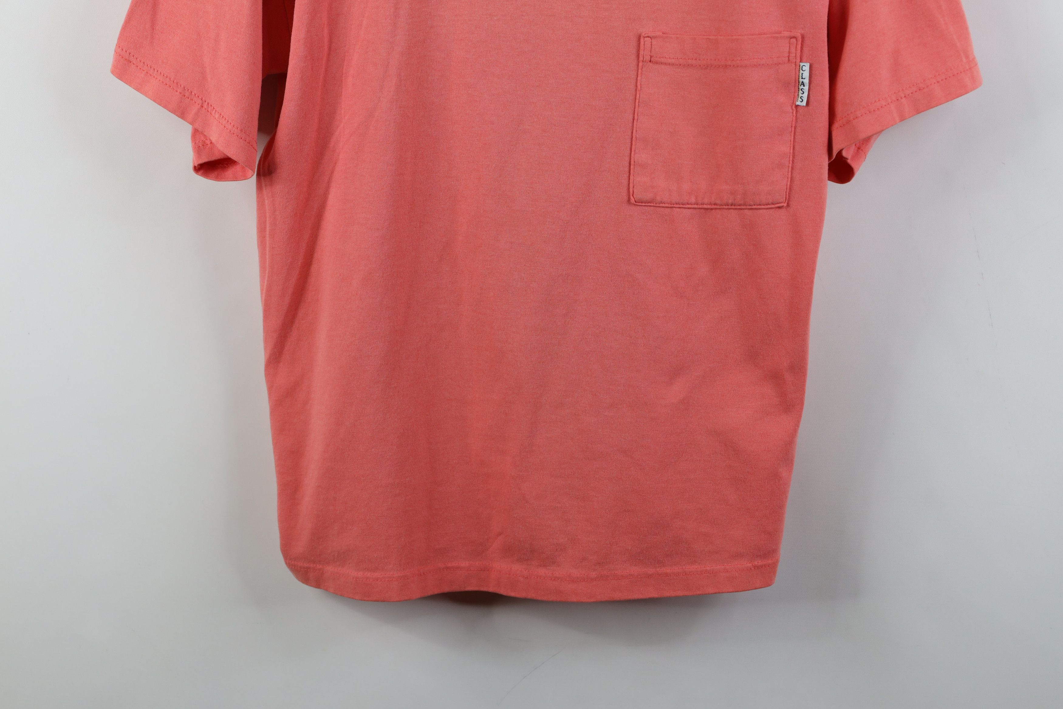 Vintage Vintage 90s Streetwear Blank Boxy Pocket T-Shirt Salmon USA Size L / US 10 / IT 46 - 3 Thumbnail