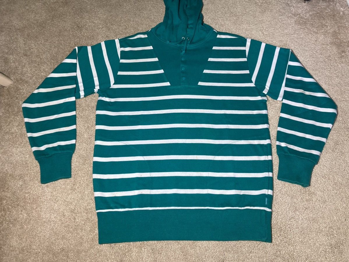 Supreme SS09 Supreme Striped Snap Placket Pullover Green 2009 Hoody Size US M / EU 48-50 / 2 - 2 Thumbnail